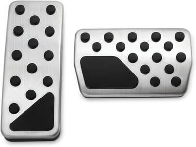 Pedaal Covers - Auto Pedalen - Verbeter Rijervaring - Antislip Ontwerp - One Size - Zwart/Zilver