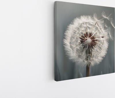 Saammp Canvas Schilderij - Abstracte Paardenbloem in Wind - Natuur - Abstract - 20x20 - Foto op canvas - Wanddecoratie - Muurdecoratie Woonkamer - Kantoor Decoratie
