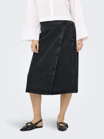 ONLY - ONLTHEA WRAP MIDI SKIRT DNM CS DOT - Dames - Rokken