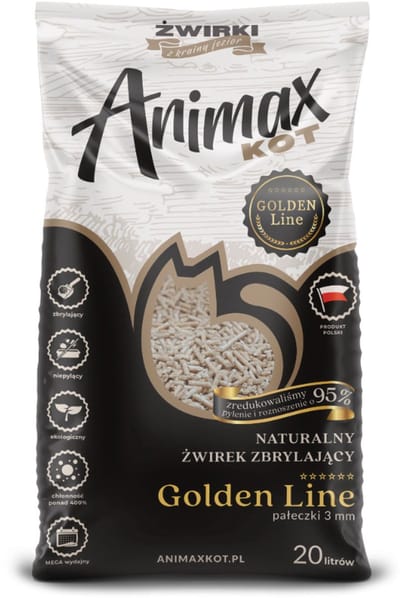 Animax Golden line - Kattenbakvulling - Geagglomereerde kattenbakkorrel 3mm - 20L