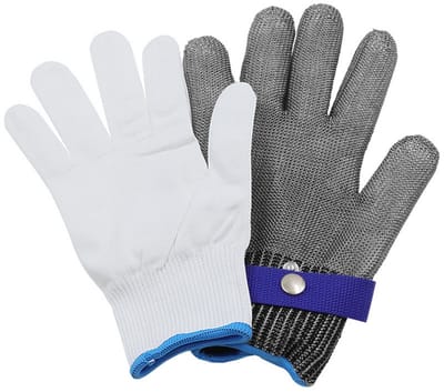 EXCITAT Oesterhandschoen - Snijbestendige handschoenen - Roestvrijstalen gaas-slagershandschoenen - Voor het snijden