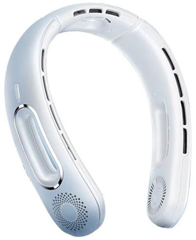Mini USB draagbare nekventilator, drie windsnelheden, voor op reis, tijdens het sporten, als persoonlijke ventilator binnenshuis, wit.