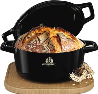 Geëmailleerde gietijzeren pan voor brood bakken - 26 cm - ideale broodbakvorm voor thuisgebruik