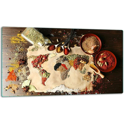 TMK ArtDeko - Glazen Snijplank - 52x30cm - Voor Inductiekookplaten - Veelkleurig