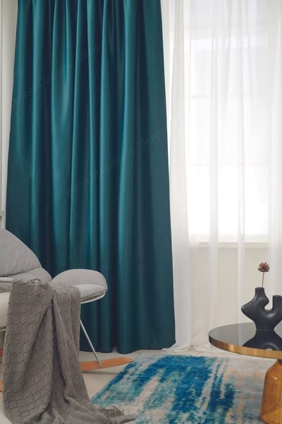 Maroyathome ELSA - Gordijn - Verduisterend - met plooiband - kant-en-klaar - 288x180 cm - 288 cm breedte en 180 cm lengte - Donker Groen - 1 stuk