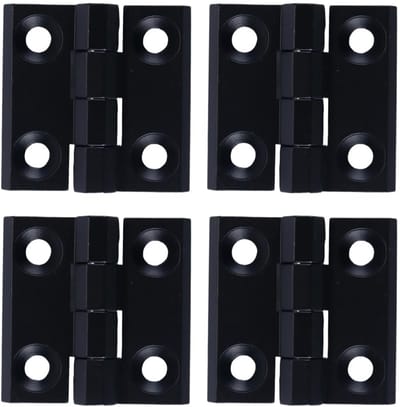 Dailygoods- Scharnieren Zwart 4 Stuks - Deur Scharnieren - Kleine Scharnieren - Zinklegering/Aluminium - Duurzaam Roestvrij Staal - 50x50mm Afmetingen - Deurscharnier