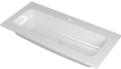 INK Faktor Wastafel Polystone Centraal met 1 Kraangat - 1000x450x15 mm - Glans Wit
