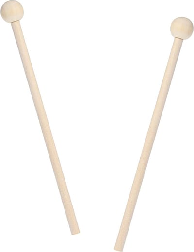 2 Stuks Houten Hammers 20,5 cm voor Xylofoon, Klokkenspel en Blokfluit - Ideaal voor Muziek en Geluid