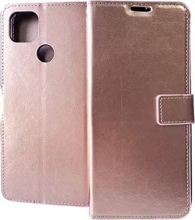 Bookcase Geschikt voor: Xiaomi Redmi 9C - Rose Goud - portemonee hoesje