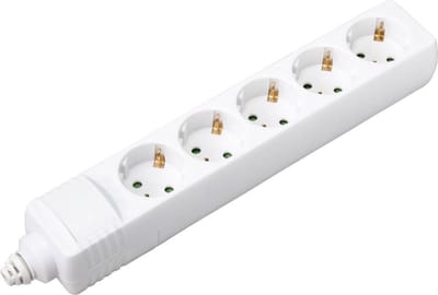 Sygonix SY-4744418 Stekkerdoos 5-voudig Wit 1 stuk(s)