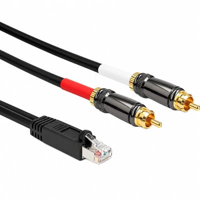 Delock Adapter Cable RJ45 plug to 2 x RCA male black 2 m