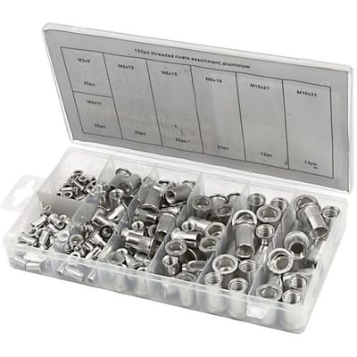 HBM 150 Delig Blindklinkmoeren Assortiment Aluminium