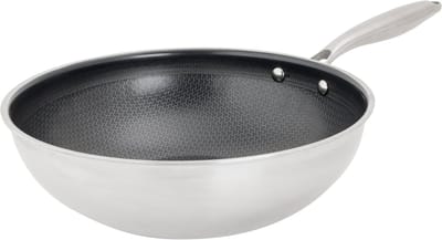 Cosy&Trendy Hexapro Wokpan - Ø28x9cm - PFAS-vrij - Inductie Wokpan - Ovenbestendig tot 200°C - Snelle opwarming – Zonder deksel - Zilver-grijs