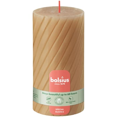 Bolsius - Stompkaars - Rustiek Twist - Oat Beige - 130x68 mm