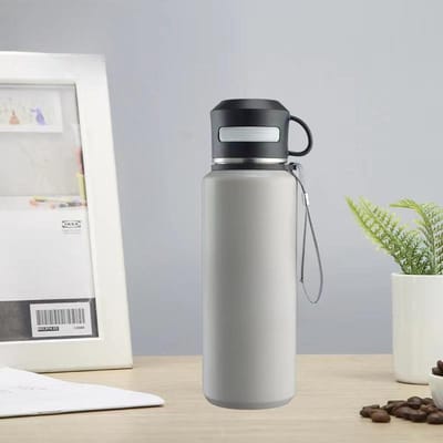 316 RVS Mok Super Capaciteit Outdoor Draagbare Sportketel Thee Hoge Waarde Sling Ketel 600ml grijs