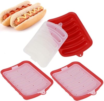 Dailygoods- Worstvorm 6-Holtes - Siliconen Bakvorm - Vaatwasmachinebestendig - BPA-vrij - Magnetron/Oven/Vriezer Veilig - Maat 13x18.5x3.3cm