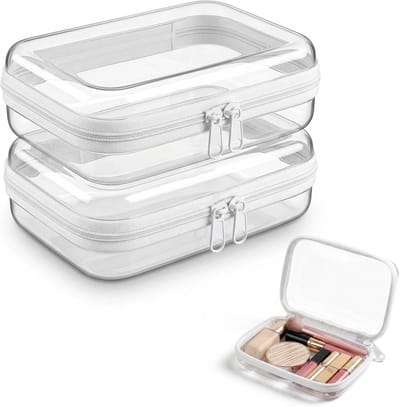 Opbergdozen - Transparante bakjes - Ordelijk opbergen - Harde schaal - 2 stuks 19 cm - Transparant