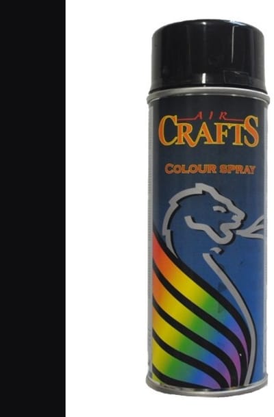 Motip aircrafts hoogglans lak RAL 9005 diepzwart - 400 ml.