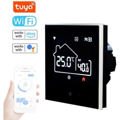 Tuya WiFi Centrale airconditioning voor binnen Thermostaat Vloerverwarming AllinOne temperatuurregelaar zwart