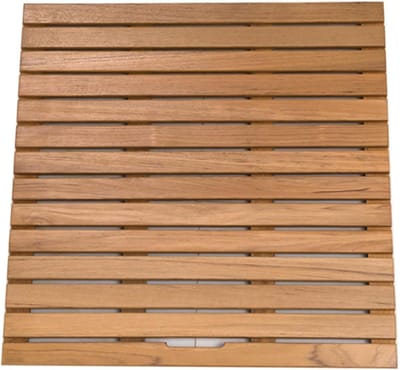 Houten Badmat - Douche Platform - Veilig Douchen - Antislip Rubberen Voetjes - 60x80cm - Natuurlijk Hout