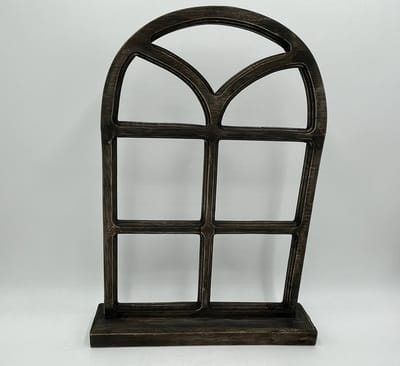Decoratie stalraam oud kozijn hout op voet middel 48 x 35 cm bruin grijs geschuurd old look | 70092 | Home Sweet Home | Stoer & Sober Woonstijl