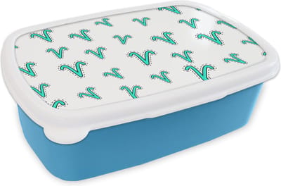 Broodtrommel Blauw - Lunchbox - Brooddoos - Ram - Zodiac - Design - 18x12x6 cm - Kinderen - Jongen