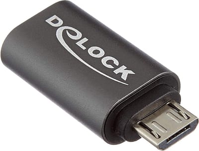 Adapter USB 2.0 MICRO-B MANNEN TOT USB TYPE-C 2.0 Vrouwelijke antraciet