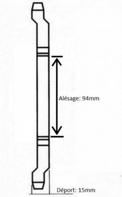 Couronne transmission Charvin pour mob Peugeot 103 52 dents P415 Ø94mm Dép 15mm