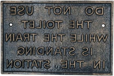 Gietijzeren Teken Plaque - Gebruik Geen WC Bord - Decoratie Hek Poort - Rustieke Antieke Stijl - 29cm x 19cm