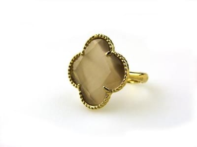 model Fiori ring zilver verguld bruin