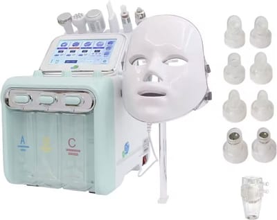 DAKANNA® - Microdermabrasie Apparaat 7 in 1 - Hydrafacial - Aqua Peeling - Collageen - LED Gezichtsmasker - Acne - Mee eters Verwijderen - Anti Rimpel - Pigmentvlekken - Vette Huid - Poriën Verkleinen