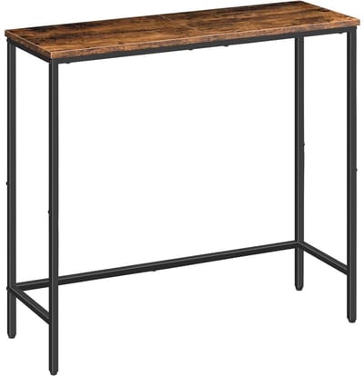 HÜSQ Consoletafel - houten Wandtafel - Haltafel - 75x24x75cm (L x B x H) - Industrieel design - vintage bruin