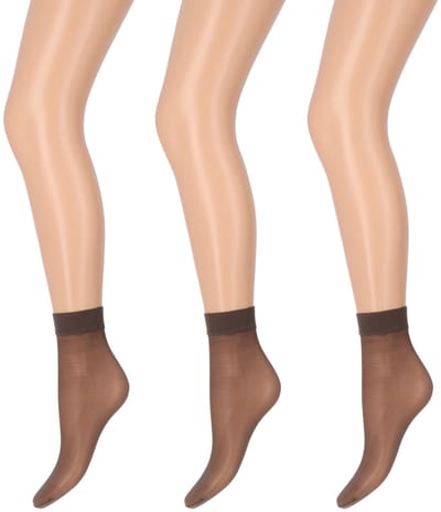 Marianne - Dames Pantysocks Satin Sheers - 15Den - 3-Pack - Maat One Size - Graphite