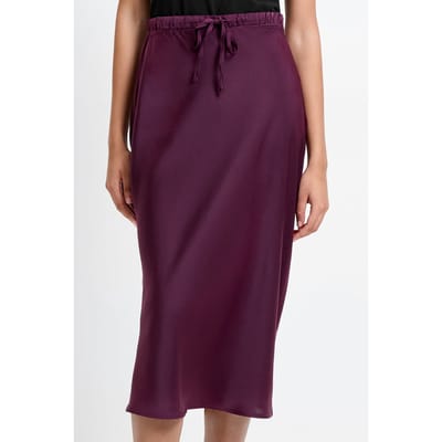 French Connection Satin Bias Tie Skirt Burgundy Maat: XS | Midi Rokken Outlet | Dames | Bordeaux