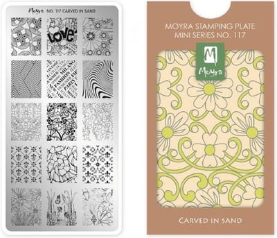 Moyra Mini Stamping Plate 117 Carved in Sand