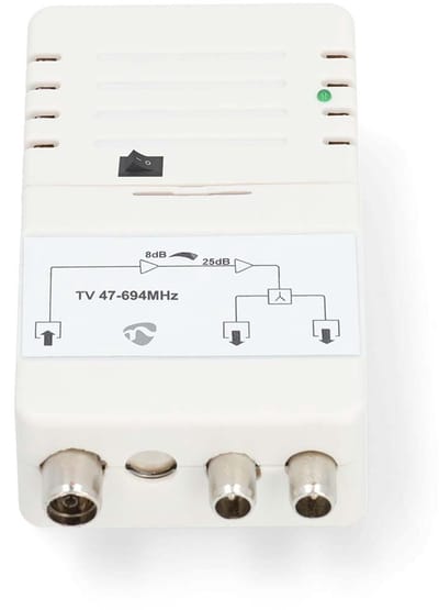 Nedis CATV-Versterker - Versterking: 25 dB - 47 - 694 MHz - Outputs: 2 - Versterkingsregelaar - Wit