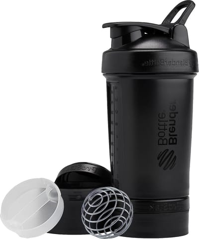 Blender Bottle Prostak V2 zwart 22 Ounce - Beste Draagbare Shaker Bottle met Compartiment