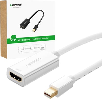 Ugreen - adapterkabel - FHD - (1080p) - HDMI - (vrouwelijk) - Mini - DisplayPort - (mannelijk - Thunderbolt - 2.0) - wit - (MD112 - 10460)