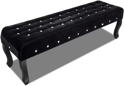 Anself Zitbank gestoffeerde bank bank met kristallen knoppen 160 x 45 x 48 cm 2 kleuren optioneel
