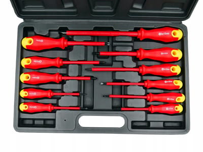 versierde Schroevendraaierset 11 Delen met Soft Grip Handvat & Case