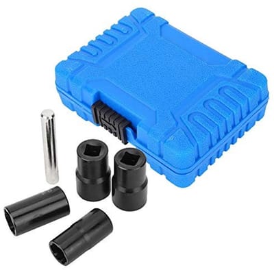 Dailygoods- Moer Vergrendelingsset 5 Stuks - 1/2 Inch Aandrijfmoer - Mof 17mm/19mm/21mm/22mm - Chroom-Molybdeen Staal - Opslagdoos - Moerextractor