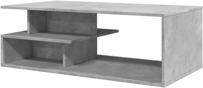 Salontafel - Bijzettafel Koffietafel - Woonkamer Meubel - Bewerkt Hout - 102x55x35 cm - Betongrijs