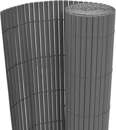 PVC Tuinhek & Privacyscherm - 90 x 500 cm - Grijs - UV-bestendig & Weerbestendig - Flexibele Tuinafscheiding voor Balkon, Terras & Borders