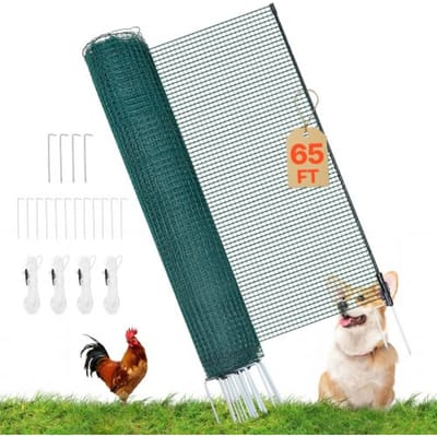 VEVOR grenshek 20x1,2 m, PE weidehek, mobiel hondenhek met dubbele puntpalen en scheerlijnen, kippenhek, tuinhek, campinghek voor honden, kippen, planten, buitenruimtes