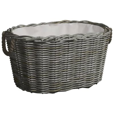 vidaXL - Houtmand - met - handvatten - 59x42x28 - cm - wilgenhout - grijs