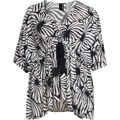Jersey Blouse met Strikdetail Dames Mat Fashion