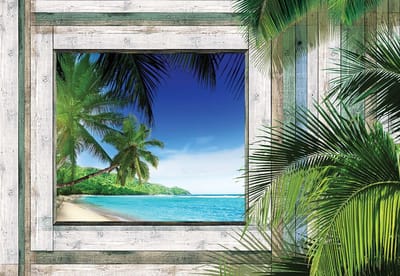 Fotobehang Beach Tropical View | XL - 208cm x 146cm | 130g/m2 Vlies