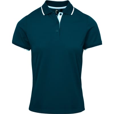 Premier Dames/Dames Coolchecker Contrast Piqué Poloshirt (Marine / Wit)