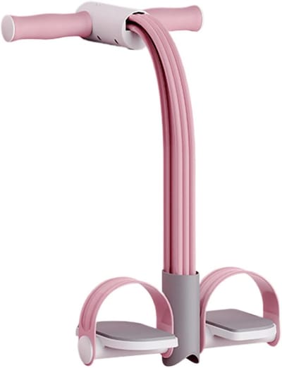 Pedaaltrekker - Fitness Touw - Buiktraining Thuis - Met Stemteller - Ca 126cm Stretch - Roze