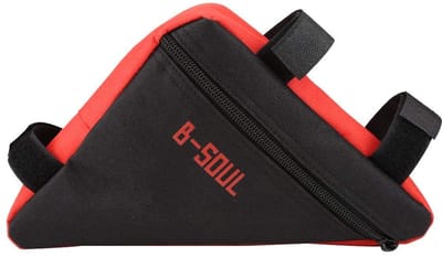 Dailygoody - Fietszadeltas - Gereedschapstas - Grote capaciteit - Zwart en rood - Outdoor sporttas - Geschikt voor mountainbikes - Driehoekvormig